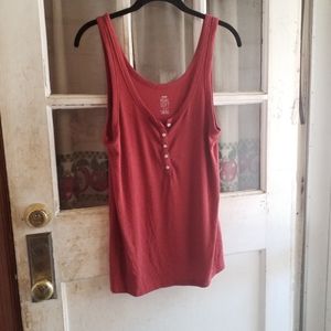 Aerie Real Soft Henley tank top, brick red, soft!